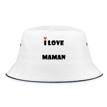 ICH LIEBE MAMA. MAMA. MUTTERTAG. ALLES GUTE ZUM GEBURTSTAG - Bucket Hat - Weiß/Navy - Vorne