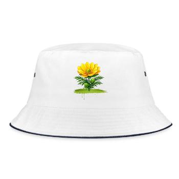 Conception de coups de pinceau nature à la fleur jaune - Bob - blanc/marine - Devant