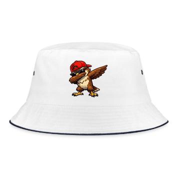 Dabbing Falcon - Bucket Hat - Weiß/Navy - Vorne