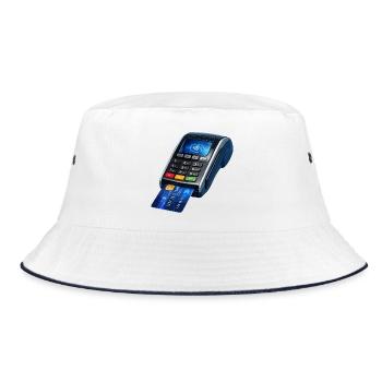 Contactless Payment Terminal Design - Bucket Hat - white/navy - Front