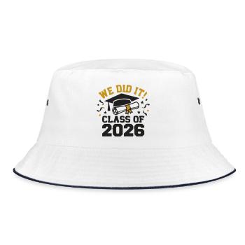 We did it Class of 2026 Spruch - Bucket Hat - white/navy - Front