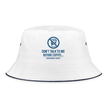Kaffee Paradoxon - Don't Talk to me - Bucket Hat - Weiß/Navy - Vorne