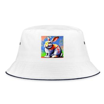 rabbit - Bucket Hat - white/navy - Front