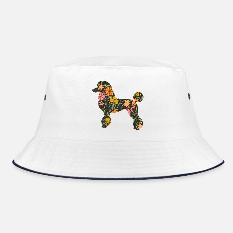 Blumenpudel Hunde Silhouette Bucket Hat