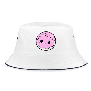 Donut Cute - Bucket Hat - Weiß/Navy - Vorne