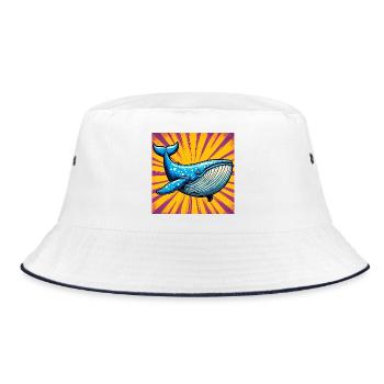 Wal - Bucket Hat - Weiß/Navy - Vorne