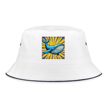 Wal - Bucket Hat - Weiß/Navy - Vorne