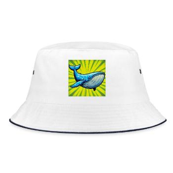 Wal - Bucket Hat - Weiß/Navy - Vorne