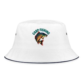 Carp fishing - Bucket Hat - white/navy - Front