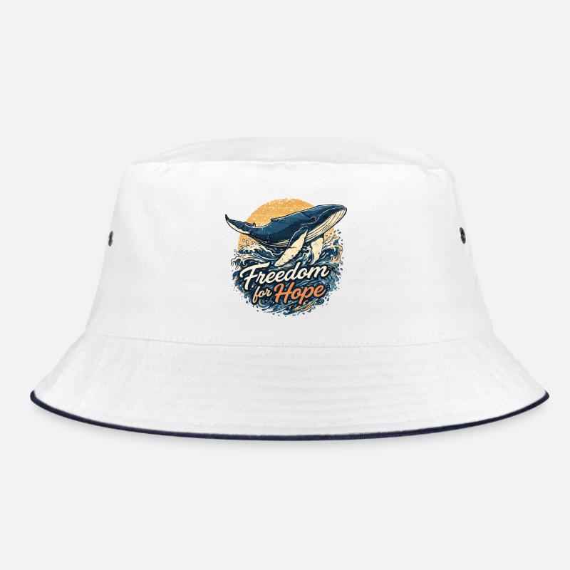 Freedom for Hope: Whale & Wave Bucket Hat