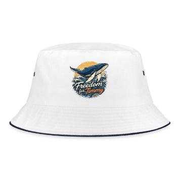 Freedom for Timmy - Whale vintage sundowner - Bucket Hat - white/navy - Front
