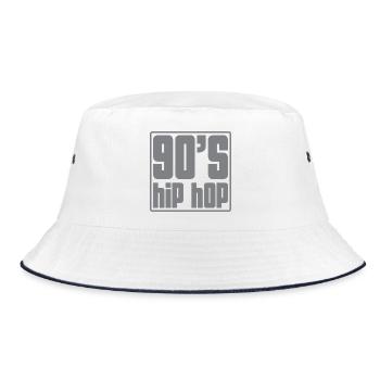 90s Hip Hop Grid - Bucket Hat - white/navy - Front