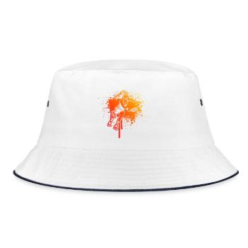 Pickleball Community Geschenkidee für den Vatertag - Bucket Hat - Weiß/Navy - Vorne