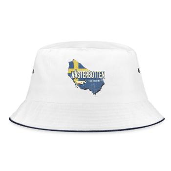 Västerbotten in Schweden Provinz mit Landkarte - Bucket Hat - Weiß/Navy - Vorne