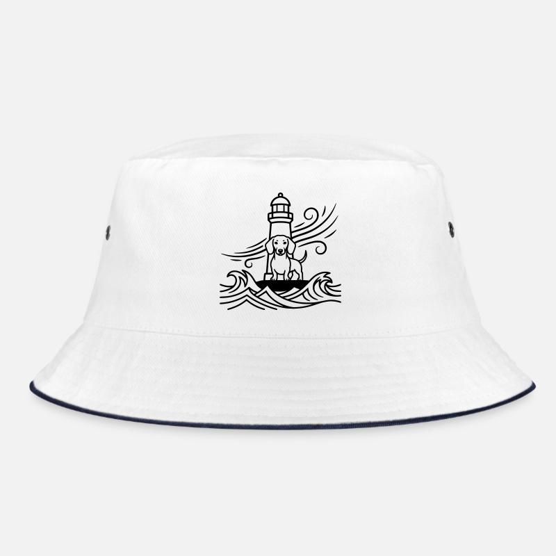 Dackel Sturm Leuchtturm Meer Bucket Hat