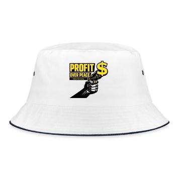 Profit Over Peace Satire - Bucket Hat - white/navy - Front