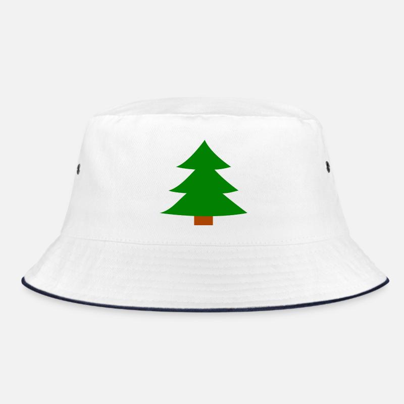 Christmas Tree Silhouette - Bucket Hat - white/navy