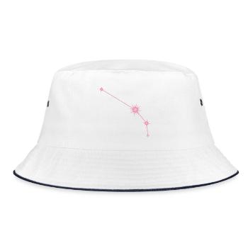 Aries Star Constellation Zodiac Sign Pastel Pink - Bucket Hat - white/navy - Front