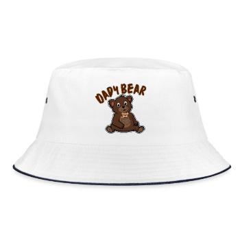 Papa Ours et son Ourson - Bucket Hat - Weiß/Navy - Vorne