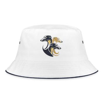 Triple Greyhounds Silhouette - Bucket Hat - white/navy - Front