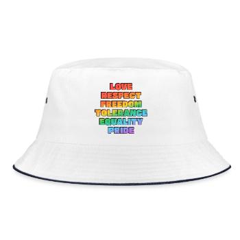 Rainbow Pride Values - Bucket Hat - white/navy - Front