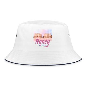 Nancy Grand Est in France at sunset - Bucket Hat - white/navy - Front