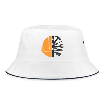 Construction Helmet & Tools – Craftsman Logo - Bucket Hat - white/navy - Front