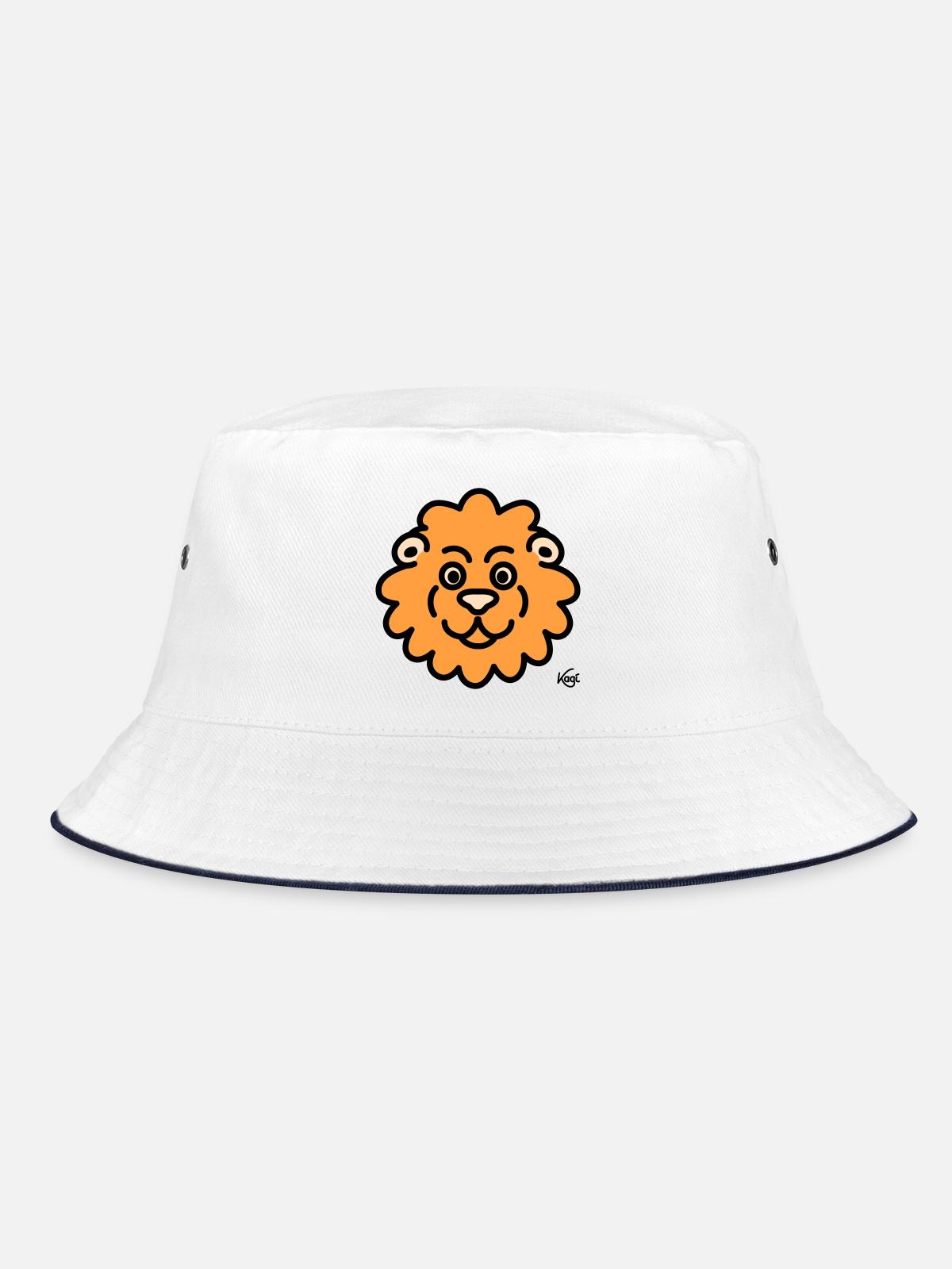 Lion Large - Bucket Hat - white/navy - Front