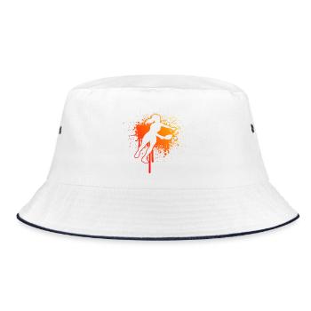 Pickleball Community Geschenkidee für den Vatertag - Bucket Hat - Weiß/Navy - Vorne