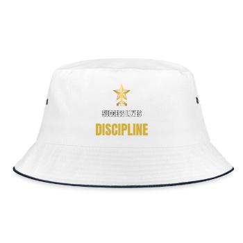 Citation motivante : Le succès aime la discipline - Bob - blanc/marine - Devant