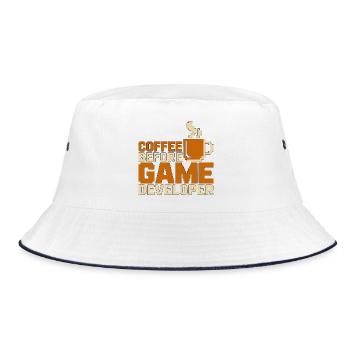 Game Developer Coffee Game Programmer Coffee Lover - Bucket Hat - white/navy - Front