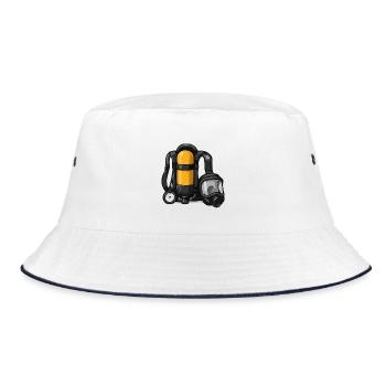 Deep Diver Equipment Cartoon - Bucket Hat - white/navy - Front