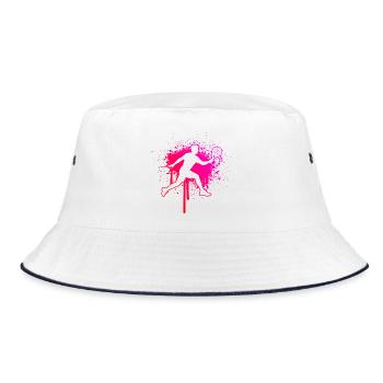 Padel play fans and padel balls go together - Bucket Hat - white/navy - Front