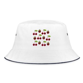 Erdbeer- und Kirschschädel-Manga - Bucket Hat - Weiß/Navy - Vorne