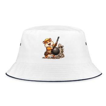 Hamster de chantier avec boule de démolition - Bob - blanc/marine - Devant