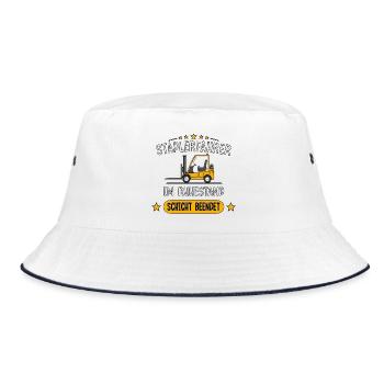 Staplerfahrer im Ruhestand Rente - Bucket Hat - Weiß/Navy - Vorne