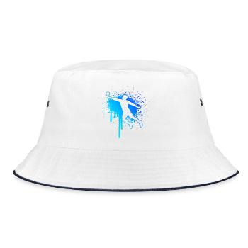 Faustballspielen Geschenk für der Faustballspieler - Bucket Hat - Weiß/Navy - Vorne
