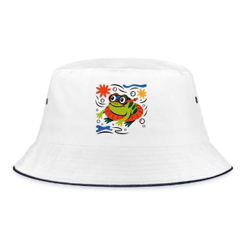 Snorkel Frog Adventure - Bucket Hat - white/navy - Front