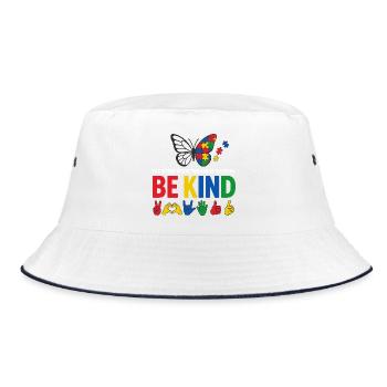 Sensibilisation Autisme Be Kind | Papillon Coloré - Bob - blanc/marine - Devant