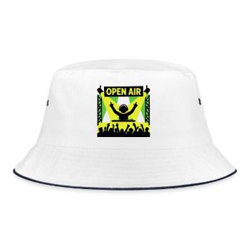 Open Air Festival DJ Stage Techno Party - Bucket Hat - white/navy - Front