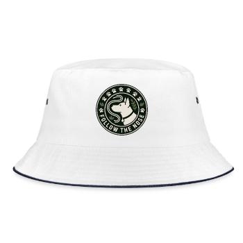 Follow The Nose Hund Nasenarbeit Spaß - Bucket Hat - Weiß/Navy - Vorne