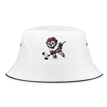 Joueur de hockey sur glace Penguin comique mignon - Bob - blanc/marine - Devant