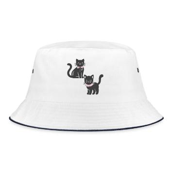 Duo de chats - Bob - blanc/marine - Devant