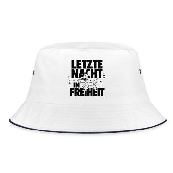Letzte Nacht in Freiheit JGA Hund - Bucket Hat - Weiß/Navy - Vorne