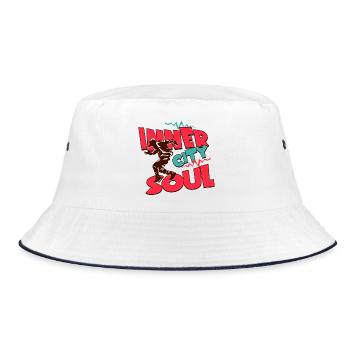 Inner City Soul – Straßenkultur Grafikdesign - Bucket Hat - Weiß/Navy - Vorne