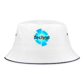 TechCircle Neon 1985 - Bucket Hat - white/navy - Front