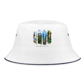 Dominica Vacation Travel – Caribbean Nature & Country - Bucket Hat - white/navy - Front