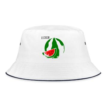 Melone - Bucket Hat - Weiß/Navy - Vorne