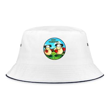 Mäh-Drescher - Bucket Hat - Weiß/Navy - Vorne