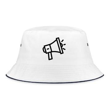 megaphone - Bucket Hat - white/navy - Front